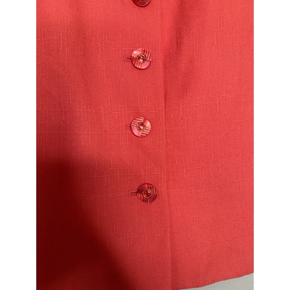Morgan Taylor Studio Coral Pink Skirt Suit Set Petite 16P Minimalist preppy